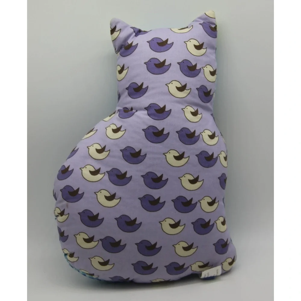 Pottery Barn Teen PBT Cat Patchwork Embroidered Blue 12